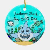 Personalisierter Babyhai Keramik Ornament (Vorne)
