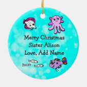 Personalisierter Babyhai Keramik Ornament (Hinten)