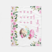 Personalisierter Babyname Blankon Meilenstein Fleecedecke (Vorderseite)