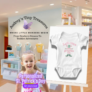 Personalisierter Babys 1. St. Patrick's Day Bodysu Baby Strampler