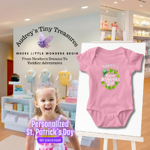 Personalisierter Babys 1. St. Patrick's Day Bodysu Baby Strampler