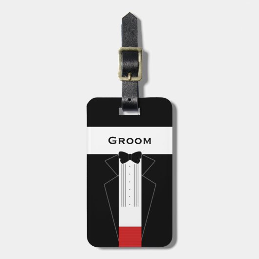 Personalisierter Bachelor-Party-Tag Gepäckanhänger (Vorderseite vertikal)