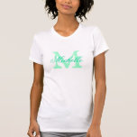 Personalisierter Bachelorett in Monogramm zu Shirt<br><div class="desc">Personalisierte Monogramm-Bräute für Shirts | Pfefferminzgrün und weiß. Mini- / Aquarelle. Mit Monogramm T-Shirts mit individuelle Name in elegantem Skripttext. Personalisieren Sie für Brautmädchen,  Blume,  Trauzeugin,  Ehrenmatron,  Brautmutter etc. Niedliche Idee für Hochzeitsfeier,  Brautparty und Junggeselinnen-Abschied.</div>