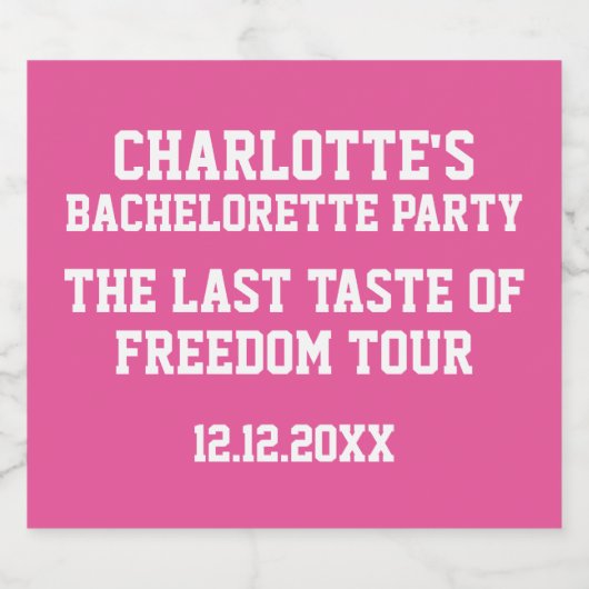 Personalisierter Bachelorette Der letzte Genuss de Bierflaschenetikett (Einzelnes Label)