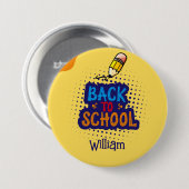 Personalisierter "Back To School" Spaß-Doodle Button (Vorne & Hinten)