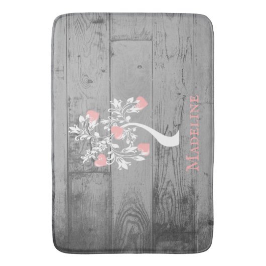 Personalisierter Baderaum in Rosa Baum Badematte (Vorderseite Vertikal)