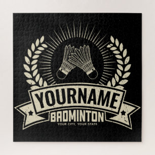 Personalisierter Badminton-Spieler-Name-Schlägersp Puzzle