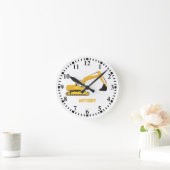 Personalisierter Baggerbauwagen Runde Wanduhr (Zuhause)