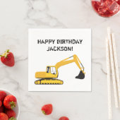 Personalisierter Baggerbauwagen Serviette (Beispiel)