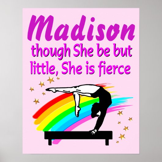 PERSONALISIERTER BALANCE BEAM QUEEN GYMNASTICS POS POSTER (Vorne)