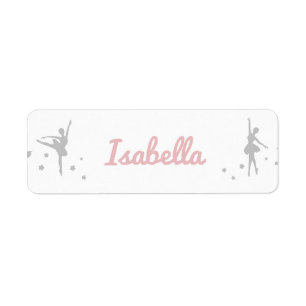 Personalisierter Ballerina-Tänzer-Aufkleber-Name