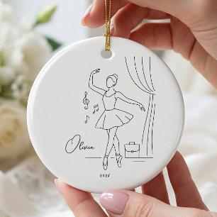 Personalisierter Ballerina-Weihnachtsschmuck Keramik Ornament