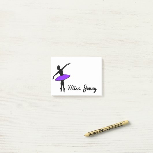 Personalisierter Balletttanzlehrer-Geschenk Post-it Klebezettel (Auf Schreibtisch)