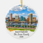 Personalisierter Baltimore-Schmuck, Maßgeschneider Keramik Ornament (Vorne)