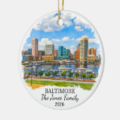 Personalisierter Baltimore-Schmuck, Maßgeschneider Keramik Ornament (Links)