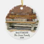 Personalisierter Baltimore-Schmuck, Maßgeschneider Keramik Ornament (Vorne)
