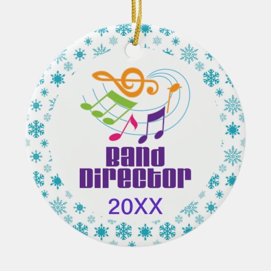 Personalisierter Band-Direktor Christmas Gift Keramikornament (Vorne)