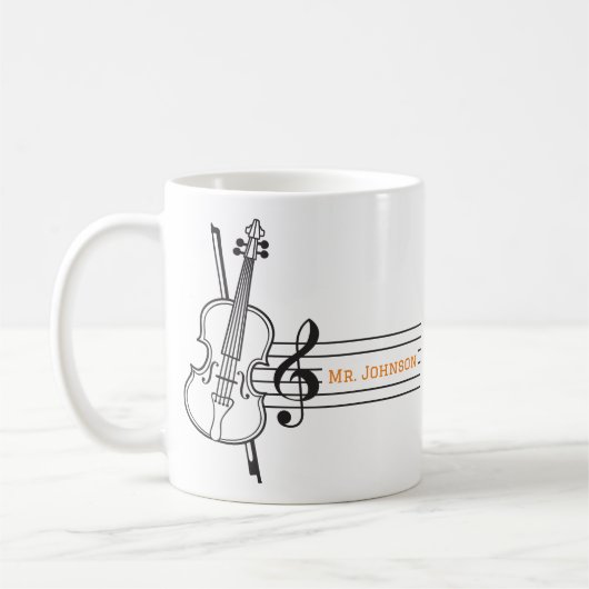 Personalisierter Bandlehrer Inspiration Zitat Kaffeetasse (Links)