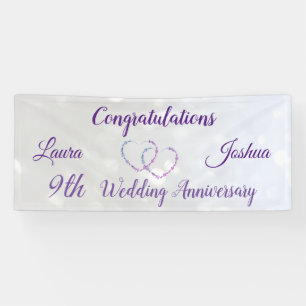 Personalisierter Banner zum 9. Hochzeitstag