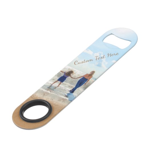 Personalisierter Bar für Ihr Foto mit benutzerdefi Speed Flaschenöffner (Rückseite Schrägansicht)