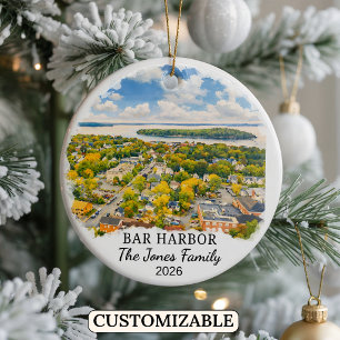 Personalisierter Bar Harbor Schmuck, Maßgeschneide Keramik Ornament