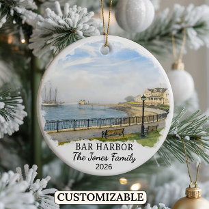 Personalisierter Bar Harbor Schmuck, Maßgeschneide Keramik Ornament