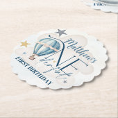 Personalisierter Bär in einem Ballon Papier-Unters Untersetzer (angewinkelt)