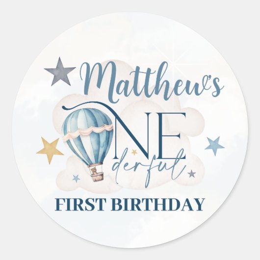 Personalisierter Bär in einem Ballon Runder Aufkleber (Vorderseite)