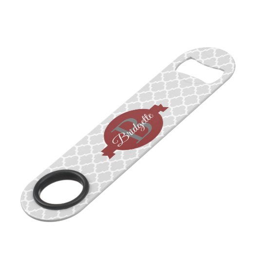 Personalisierter Bar-Key für Red Quatrefoil Speed Flaschenöffner (Vorderseite Schrägansicht)
