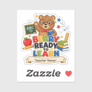 Personalisierter Bär-Lehrer-Aufkleber   Beary Bere Aufkleber