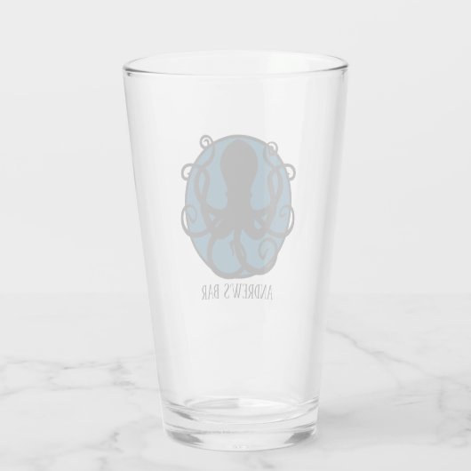Personalisierter Bar Octopus Pint Glas (Rückseite)