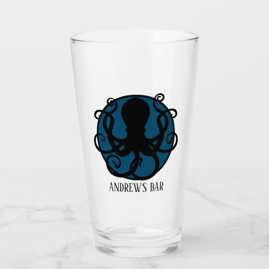Personalisierter Bar Octopus Pint Glas (Vorderseite)