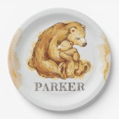 Personalisierter Bär Pappteller (Vorderseite)