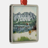 Personalisierter Bärenführer Silbernes Ornament (Rechts)