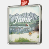 Personalisierter Bärenführer Silbernes Ornament (Links)