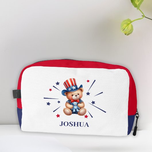 Personalisierter Bärenname Name der Kinder Waschbeutel