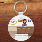 PERSONALISIERTER BARKEEPER - CARTOON SCHLÜSSELANHÄNGER (Vorderseite)
