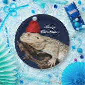 Personalisierter Bartdrachenechse - Weihnachtsmann Pappteller (Party)