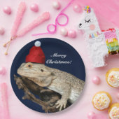 Personalisierter Bartdrachenechse - Weihnachtsmann Pappteller (Party)