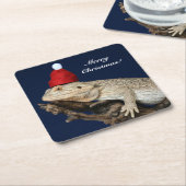 Personalisierter Bartdrachenechse - Weihnachtsmann Rechteckiger Pappuntersetzer (angewinkelt)