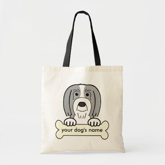 Personalisierter bärtiger Collie Tragetasche (Vorne)