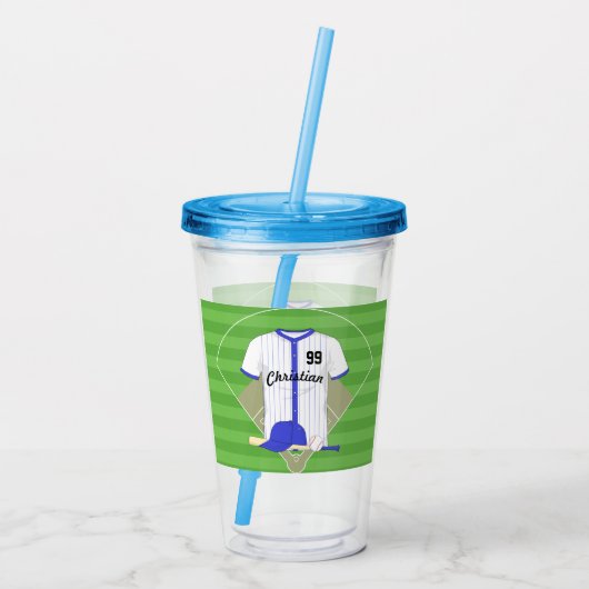 Personalisierter Baseball Acryltrinkbecher (Rückseite)