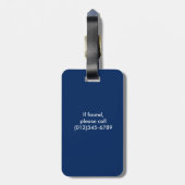 Personalisierter Baseball auf Blue Kids Boys Gepäckanhänger (Rückseite vertikal)