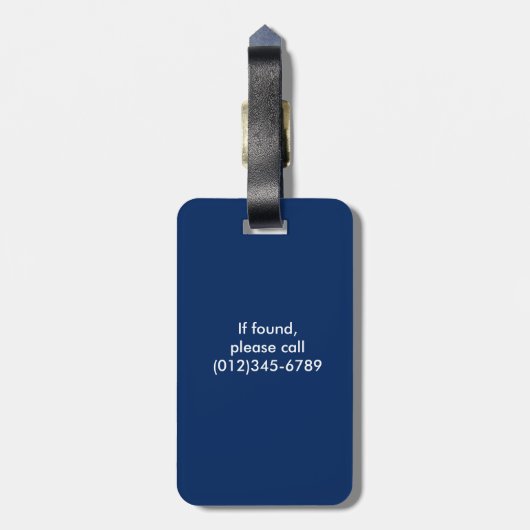 Personalisierter Baseball auf Blue Kids Boys Gepäckanhänger (Rückseite vertikal)