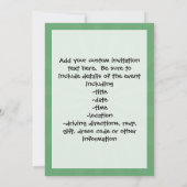 Personalisierter Baseball auf Green Kids Boys Einladung (Rückseite)