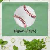 Personalisierter Baseball auf Green Kids Boys Handtuch (Gefaltet)