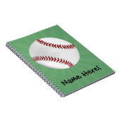 Personalisierter Baseball auf Green Kids Boys Notizblock (Rechte Seite)