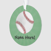 Personalisierter Baseball auf Green Kids Boys Ornament (Vorderseite)