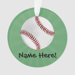 Personalisierter Baseball auf Green Kids Boys Ornament