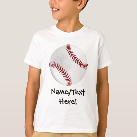 Personalisierter Baseball auf Green Kids Boys T-Shirt (Vorderseite)
